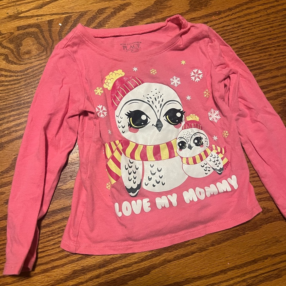 The Children's Place Pink 'Love My Mommy' Owl Long Sleeve Tee